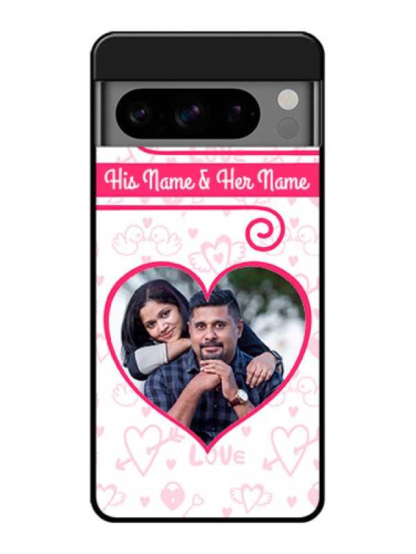 Custom Google Pixel 8 Pro 5G Custom Glass Phone Case - Heart Shape Love Design