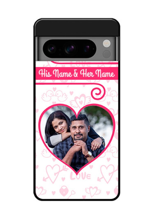 Google Pixel 8 Pro 5G Custom Glass Phone Case - Heart Shape Love Design