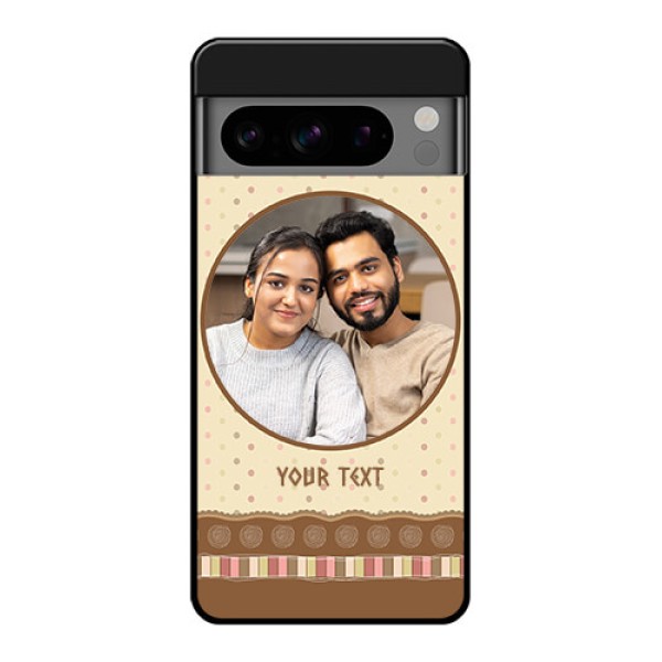 Google Pixel 8 Pro 5G Custom Glass Phone Case - Brown Dotted Mobile Case Design