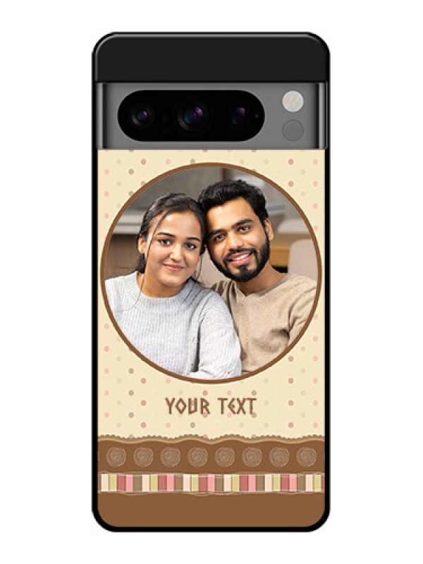Custom Google Pixel 8 Pro 5G Custom Glass Phone Case - Brown Dotted Mobile Case Design