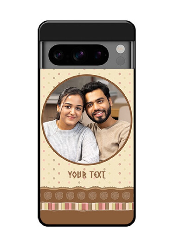 Google Pixel 8 Pro 5G Custom Glass Phone Case - Brown Dotted Mobile Case Design