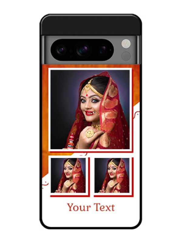 Custom Google Pixel 8 Pro 5G Custom Glass Phone Case - Wedding Memories Design
