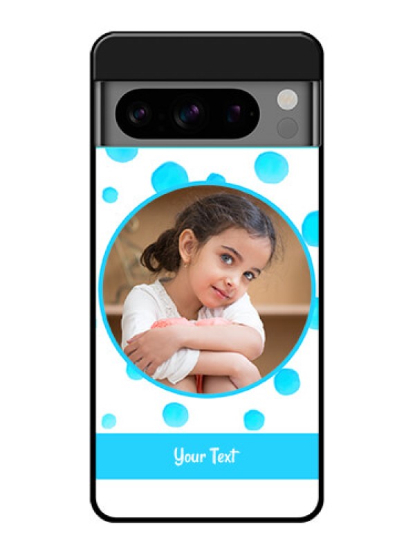 Custom Google Pixel 8 Pro 5G Custom Glass Phone Case - Blue Bubbles Pattern Design