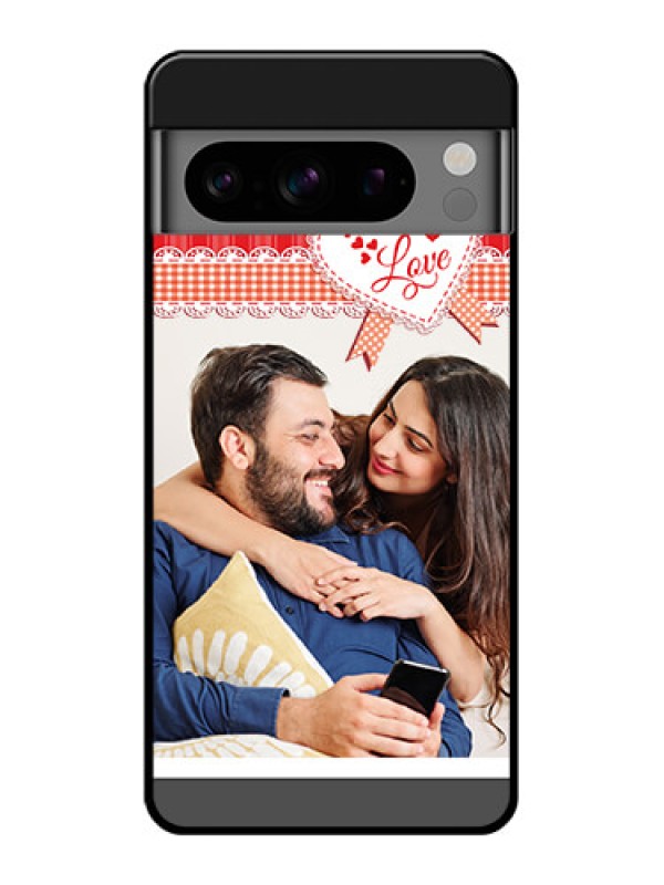 Custom Google Pixel 8 Pro 5G Custom Glass Phone Case - Red Love Pattern Design
