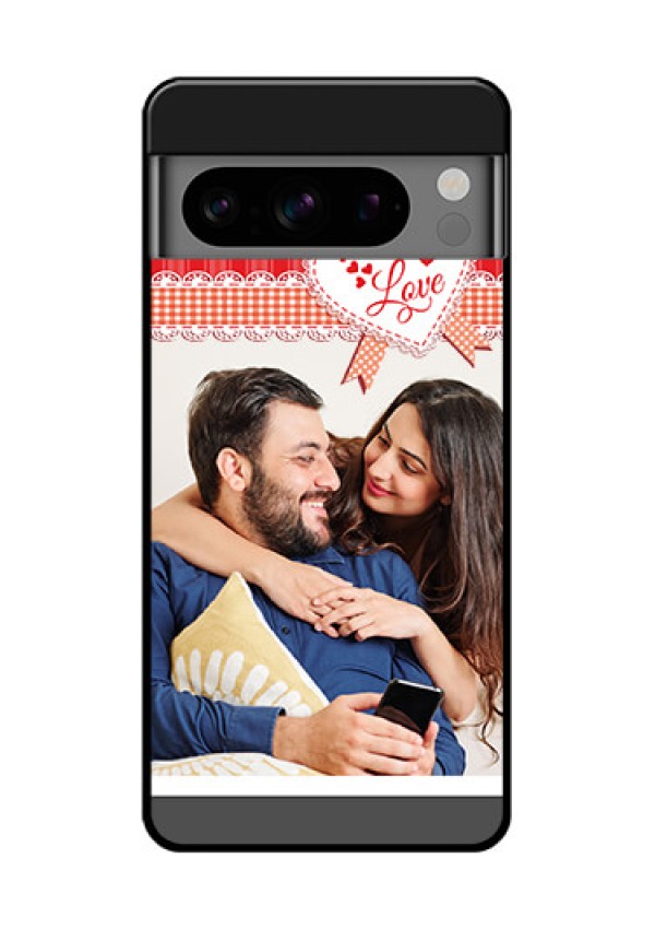 Google Pixel 8 Pro 5G Custom Glass Phone Case - Red Love Pattern Design