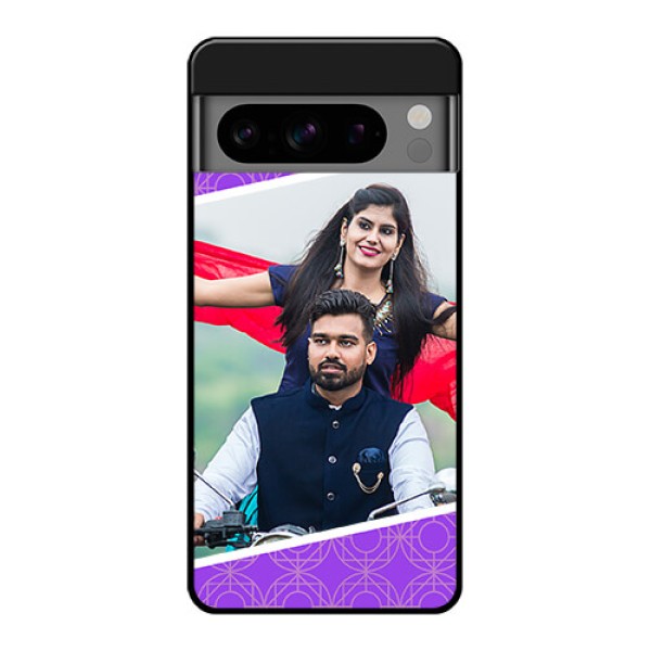 Google Pixel 8 Pro 5G Custom Glass Phone Case - Violet Color Pattern Design