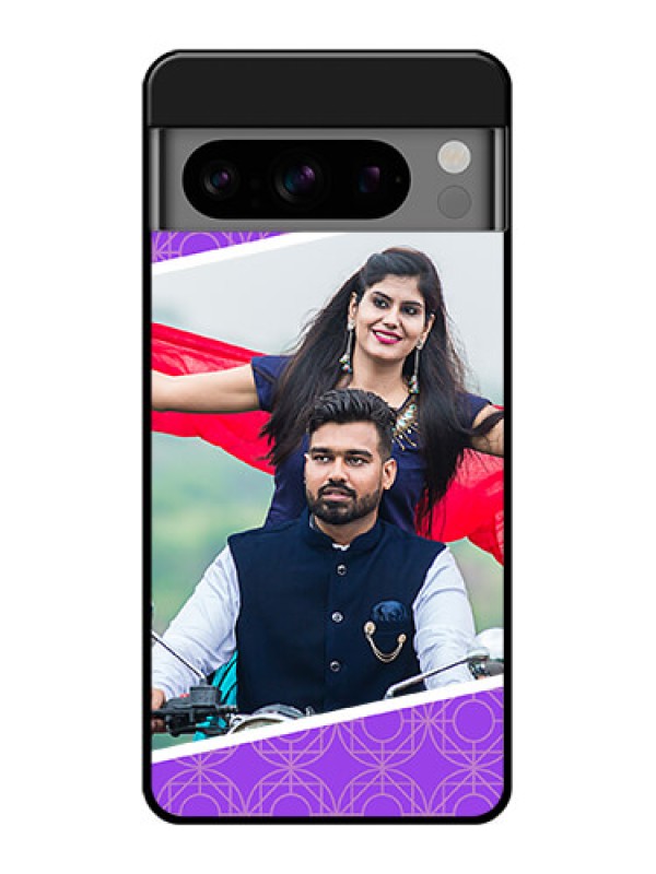 Custom Google Pixel 8 Pro 5G Custom Glass Phone Case - Violet Color Pattern Design
