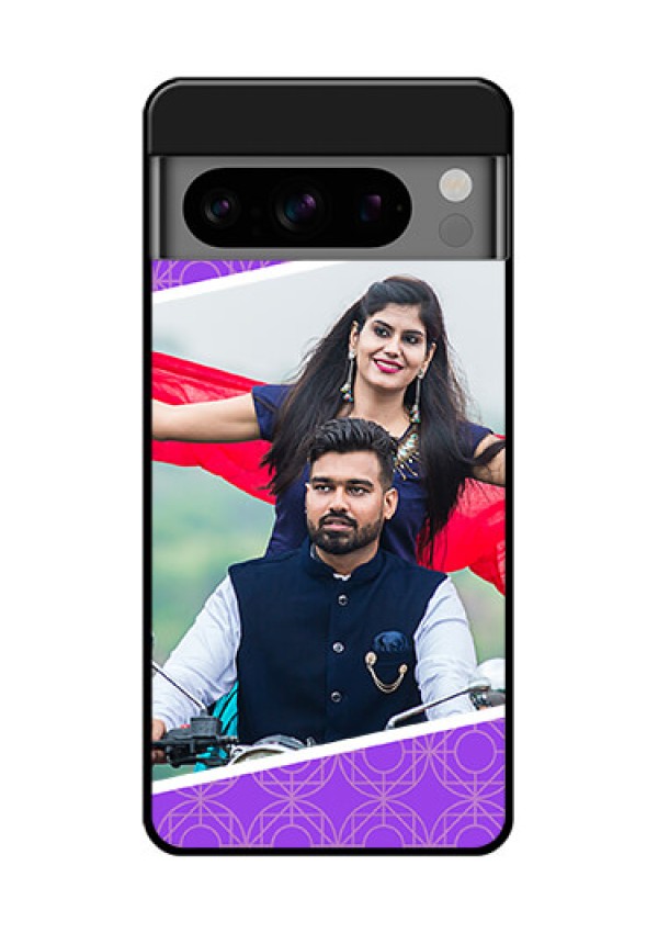 Google Pixel 8 Pro 5G Custom Glass Phone Case - Violet Color Pattern Design