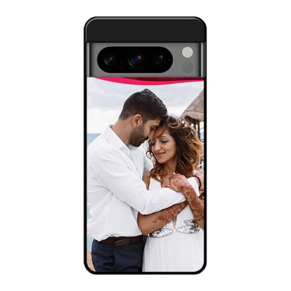 Google Pixel 8 Pro 5G Custom Glass Phone Case - Red Abstract Design