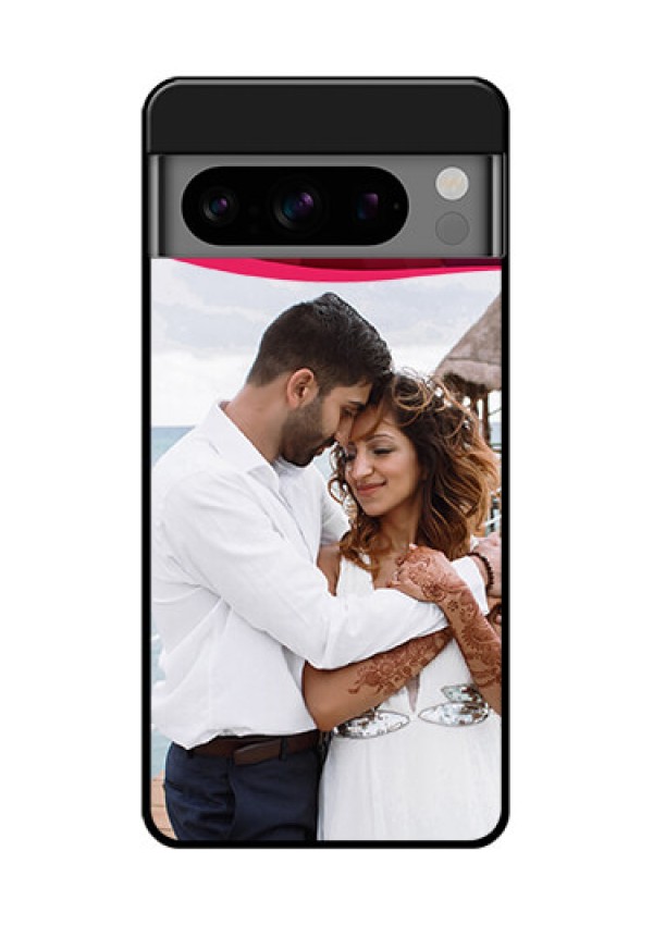 Google Pixel 8 Pro 5G Custom Glass Phone Case - Red Abstract Design