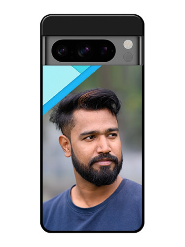 Custom Google Pixel 8 Pro 5G Custom Glass Phone Case - Blue Pattern Design
