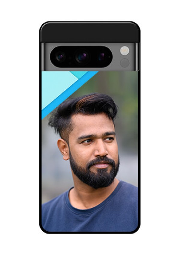 Google Pixel 8 Pro 5G Custom Glass Phone Case - Blue Pattern Design
