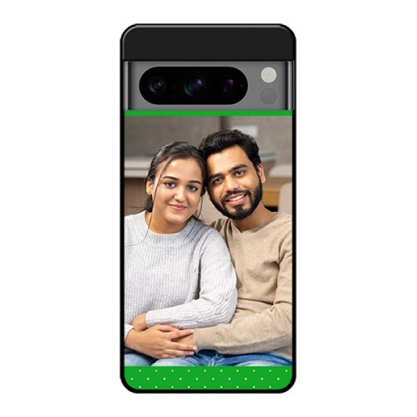 Google Pixel 8 Pro 5G Custom Glass Phone Case - Green Pattern Design