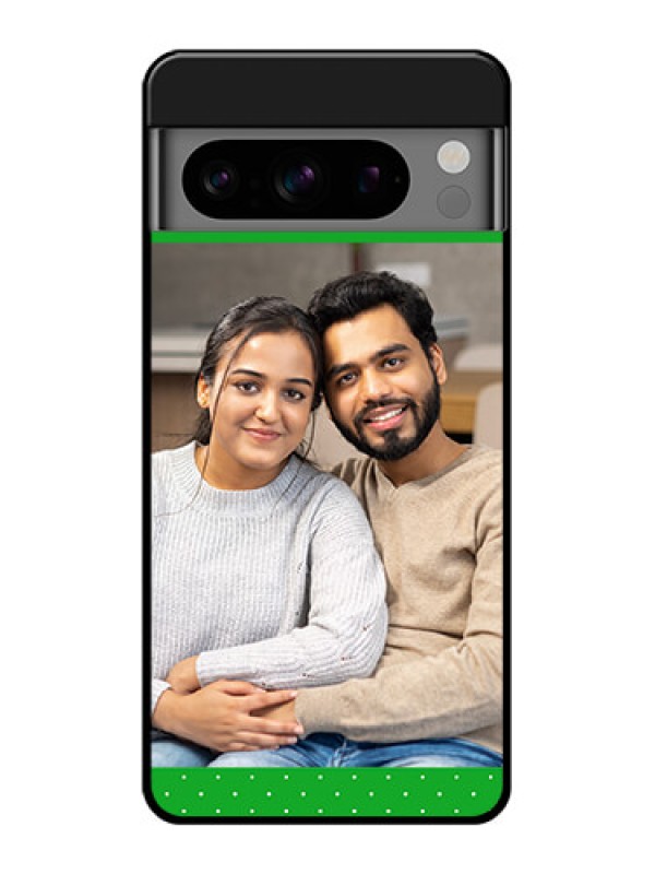 Custom Google Pixel 8 Pro 5G Custom Glass Phone Case - Green Pattern Design