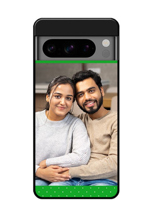 Google Pixel 8 Pro 5G Custom Glass Phone Case - Green Pattern Design