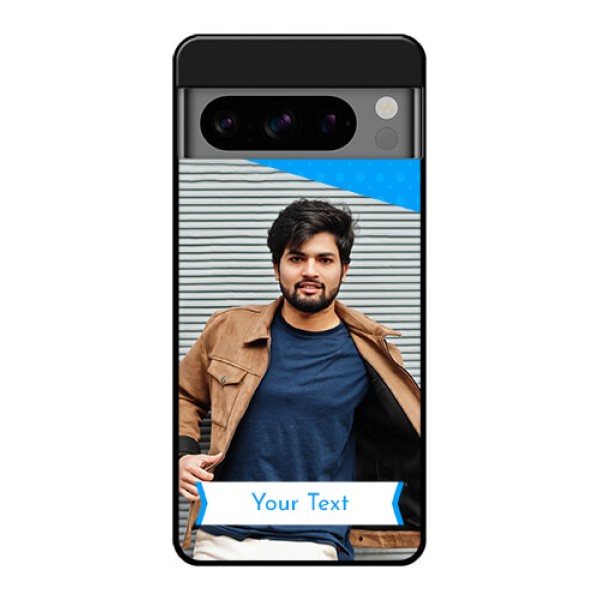 Google Pixel 8 Pro 5G Custom Glass Phone Case - Simple Blue Color Design