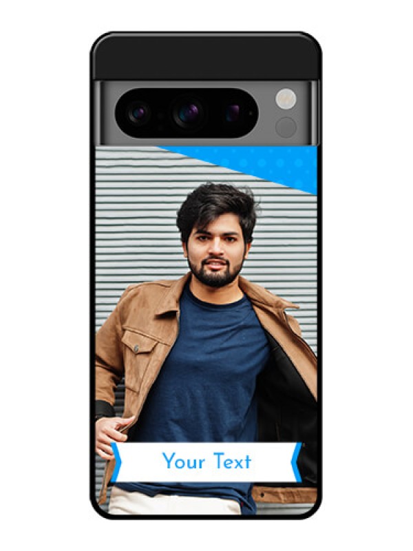 Custom Google Pixel 8 Pro 5G Custom Glass Phone Case - Simple Blue Color Design