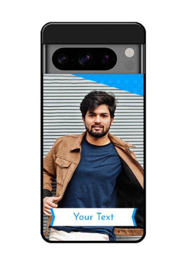 Google Pixel 8 Pro 5G Custom Glass Phone Case - Simple Blue Color Design