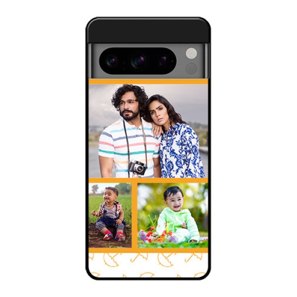 Google Pixel 8 Pro 5G Custom Glass Phone Case - Yellow Pattern Design