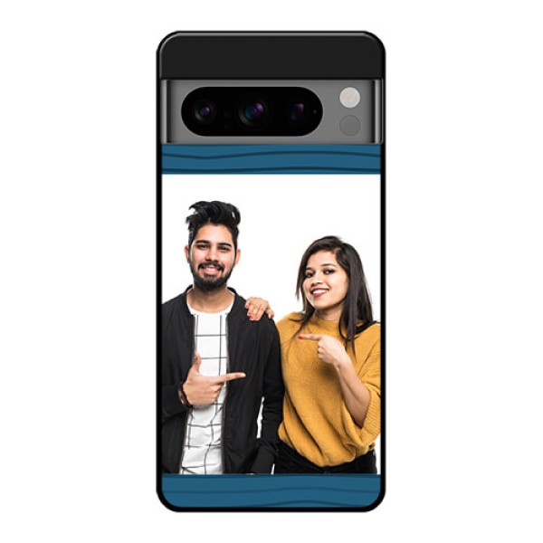 Google Pixel 8 Pro 5G Custom Glass Phone Case - Blue Pattern Cover Design