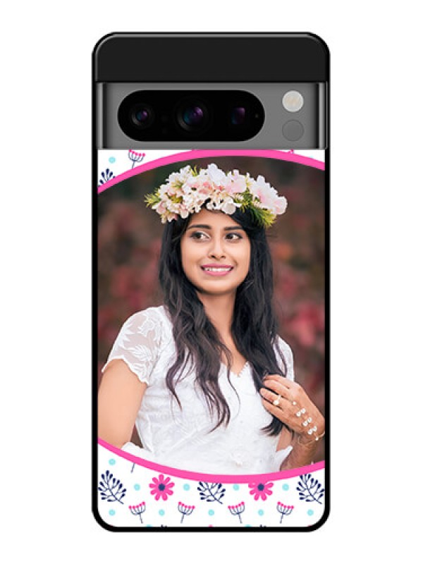 Custom Google Pixel 8 Pro 5G Custom Glass Phone Case - Colorful Flower Design