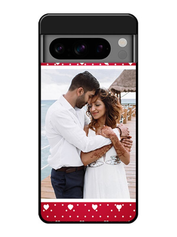 Custom Google Pixel 8 Pro 5G Custom Glass Phone Case - Hearts Mobile Case Design