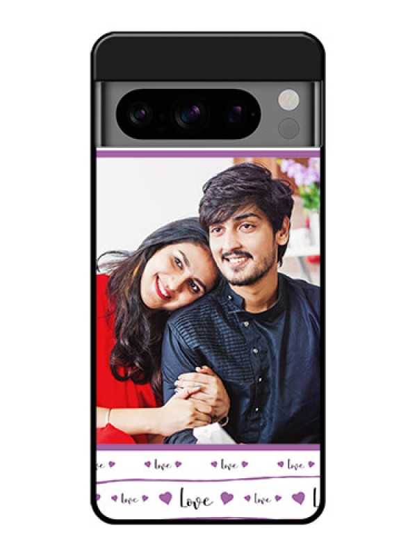 Custom Google Pixel 8 Pro 5G Custom Glass Phone Case - Couples Heart Design