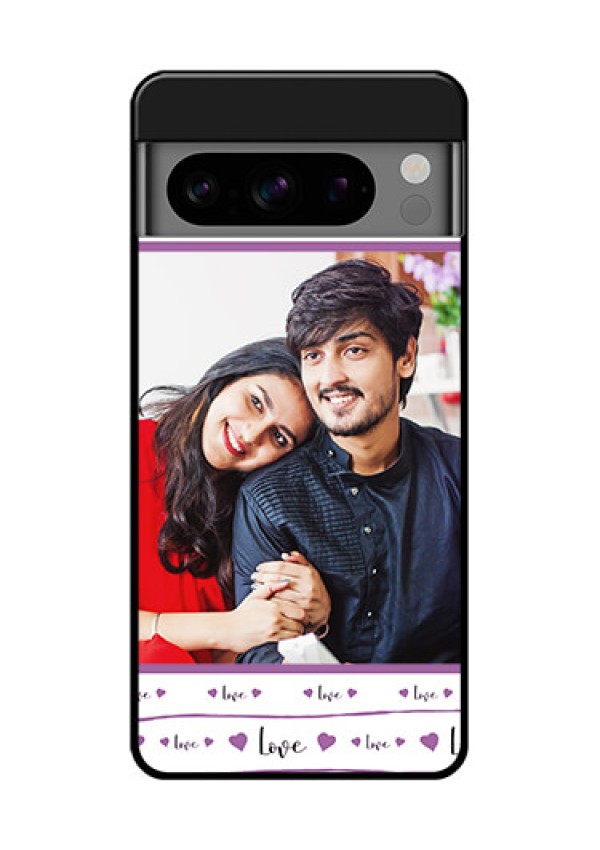 Google Pixel 8 Pro 5G Custom Glass Phone Case - Couples Heart Design