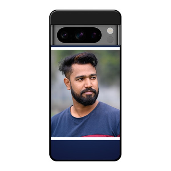 Google Pixel 8 Pro 5G Custom Glass Phone Case - Simple Royal Blue Design