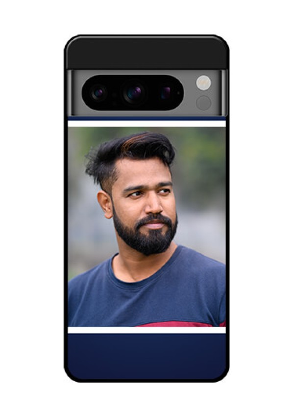 Google Pixel 8 Pro 5G Custom Glass Phone Case - Simple Royal Blue Design