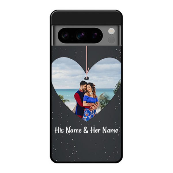 Google Pixel 8 Pro 5G Custom Glass Phone Case - Hanging Heart Design