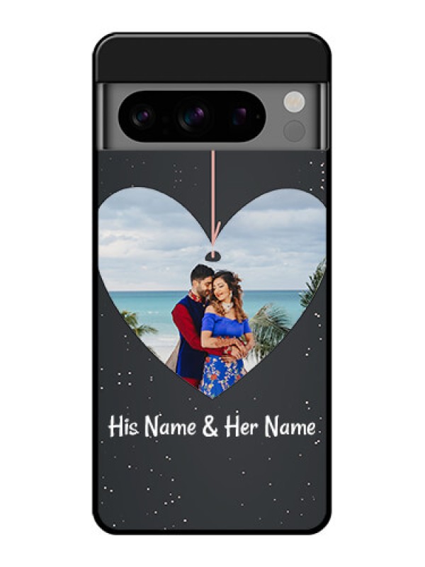 Custom Google Pixel 8 Pro 5G Custom Glass Phone Case - Hanging Heart Design