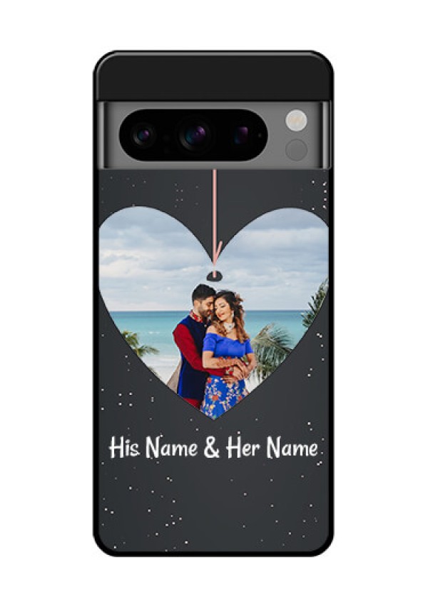 Google Pixel 8 Pro 5G Custom Glass Phone Case - Hanging Heart Design