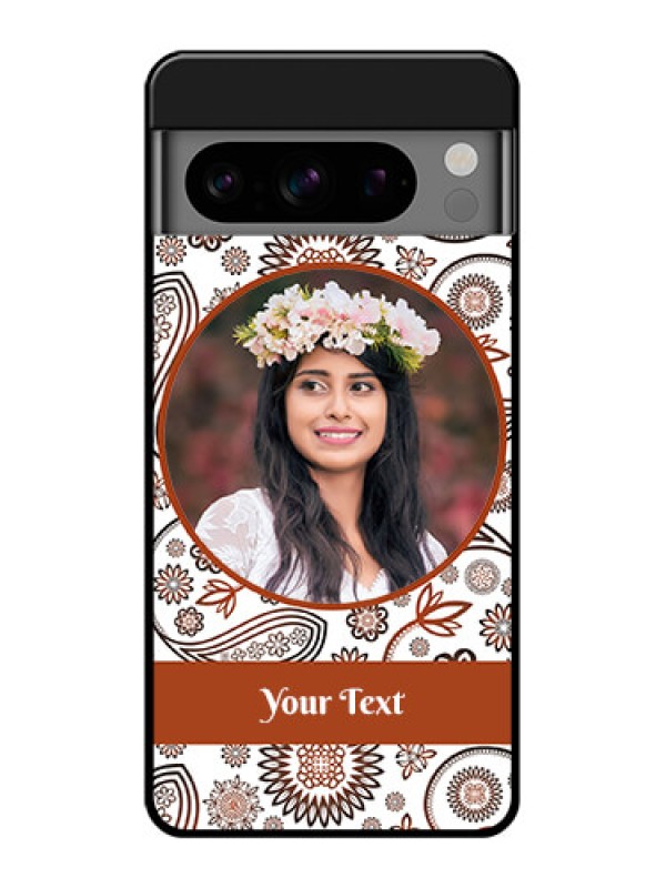 Custom Google Pixel 8 Pro 5G Custom Glass Phone Case - Abstract Flower Design