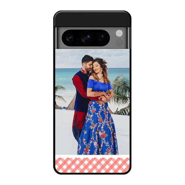 Google Pixel 8 Pro 5G Custom Glass Phone Case - Pink Pattern Design
