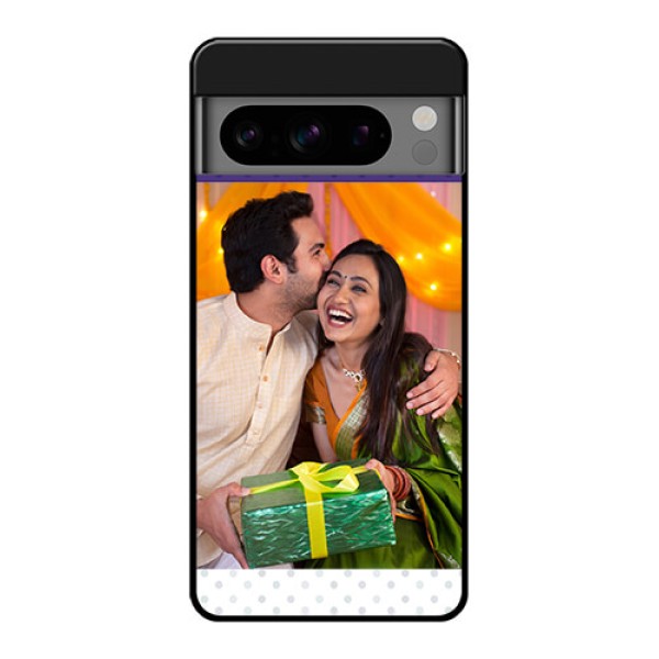 Google Pixel 8 Pro 5G Custom Glass Phone Case - Violet Colored Pattern Design