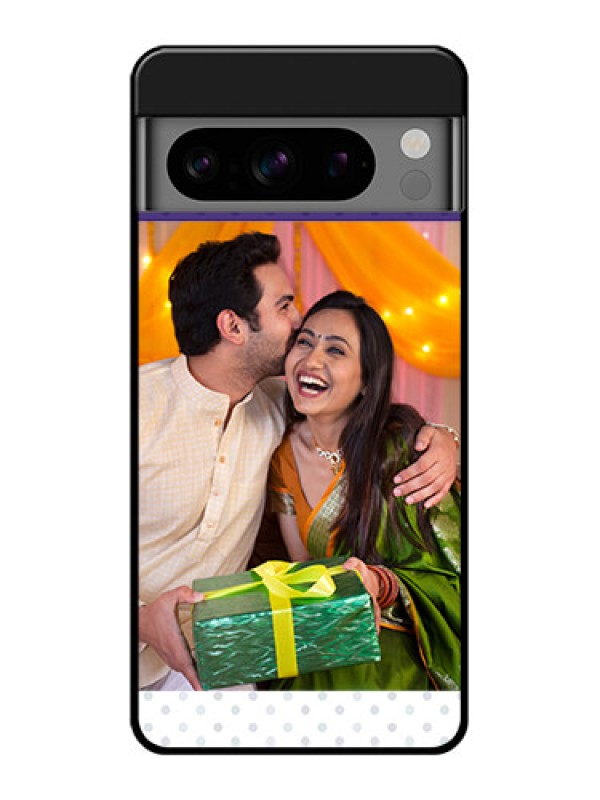 Custom Google Pixel 8 Pro 5G Custom Glass Phone Case - Violet Colored Pattern Design