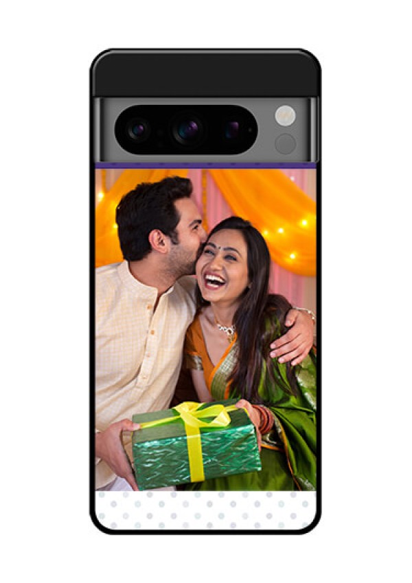 Google Pixel 8 Pro 5G Custom Glass Phone Case - Violet Colored Pattern Design