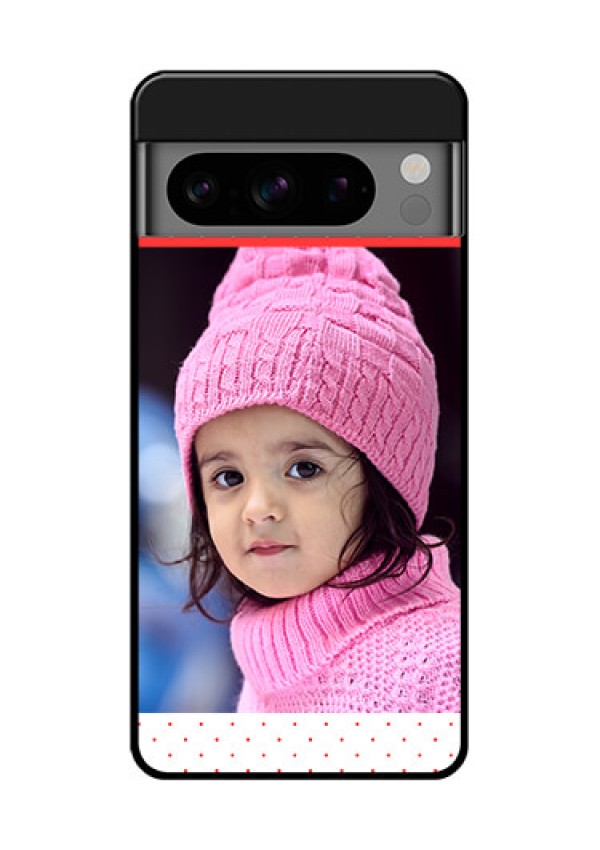 Google Pixel 8 Pro 5G Custom Glass Phone Case - Red Pattern Design