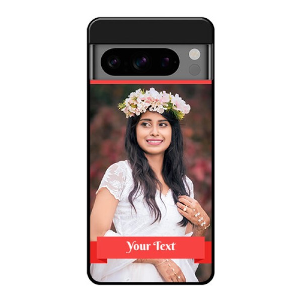 Google Pixel 8 Pro 5G Custom Glass Phone Case - Simple Red Color Design