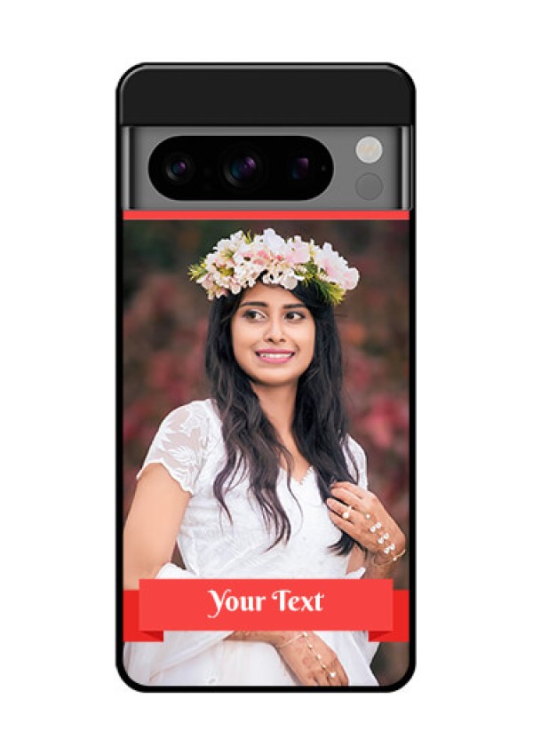 Google Pixel 8 Pro 5G Custom Glass Phone Case - Simple Red Color Design