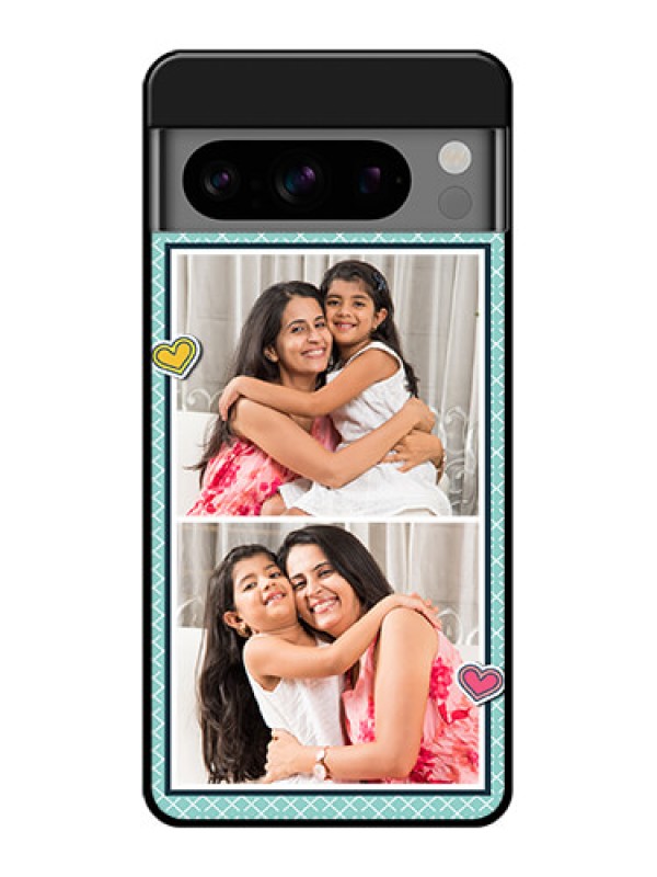 Custom Google Pixel 8 Pro 5G Custom Glass Phone Case - 2 Image Holder With Pattern Design