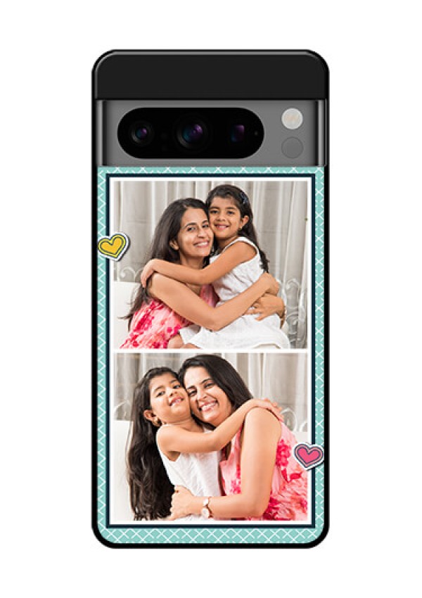 Google Pixel 8 Pro 5G Custom Glass Phone Case - 2 Image Holder With Pattern Design