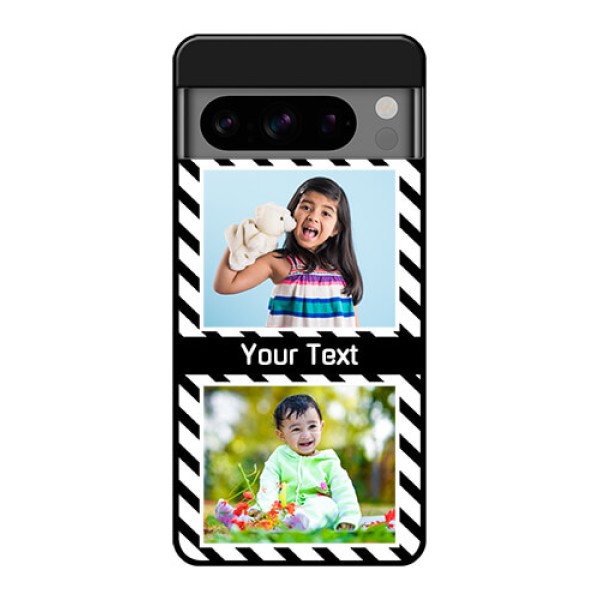 Google Pixel 8 Pro 5G Custom Glass Phone Case - Black And White Stripes Design