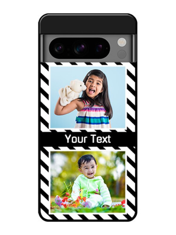 Custom Google Pixel 8 Pro 5G Custom Glass Phone Case - Black And White Stripes Design