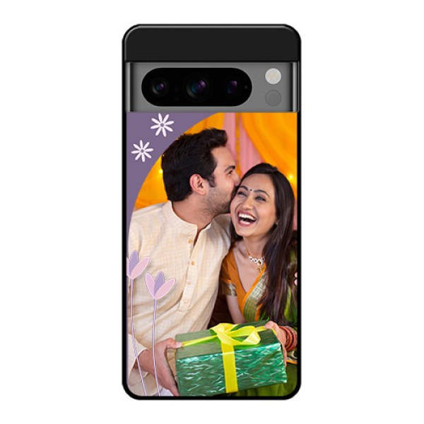 Google Pixel 8 Pro 5G Custom Glass Phone Case - Lavender Flowers Design