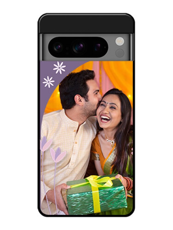 Custom Google Pixel 8 Pro 5G Custom Glass Phone Case - Lavender Flowers Design