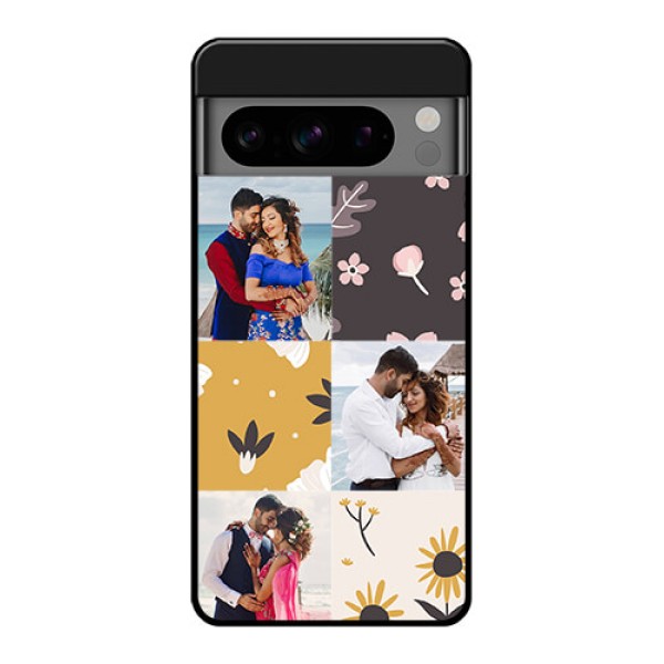 Google Pixel 8 Pro 5G Custom Glass Phone Case - 3 Images With Floral Design