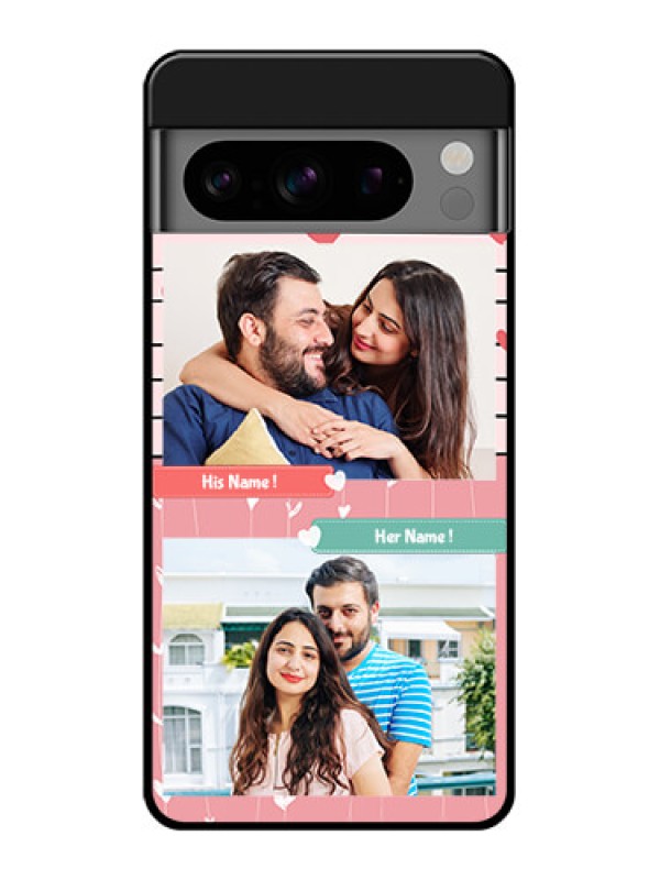 Custom Google Pixel 8 Pro 5G Custom Glass Phone Case - Photo With Heart Design