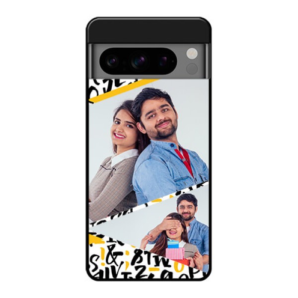 Google Pixel 8 Pro 5G Custom Glass Phone Case - Letters Pattern Design